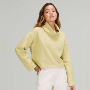 Lululemon Ribbed Funnel Neck Pullover Heathered Dew Green